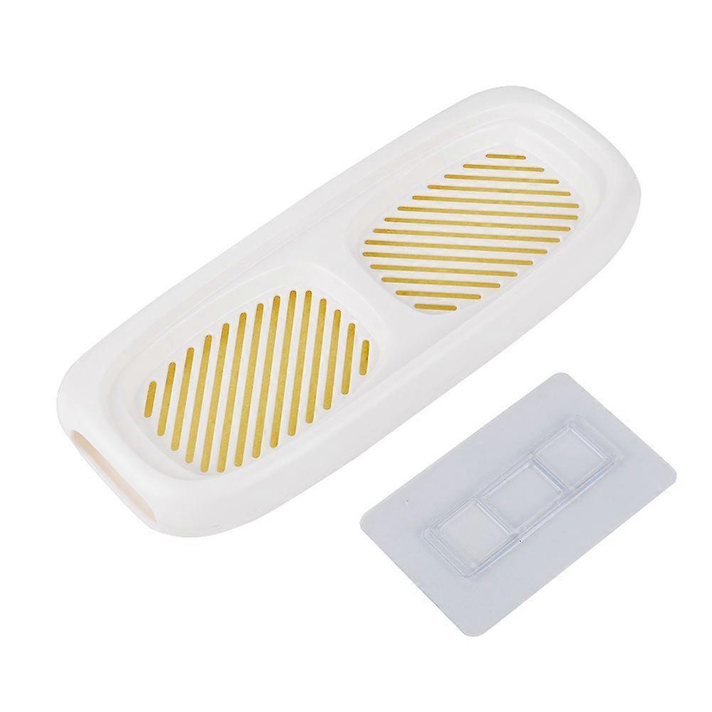 Wall-mounted Adhesive Double Layers Soap Sponge Drainage Storage Box Holder Bathroom  (White)