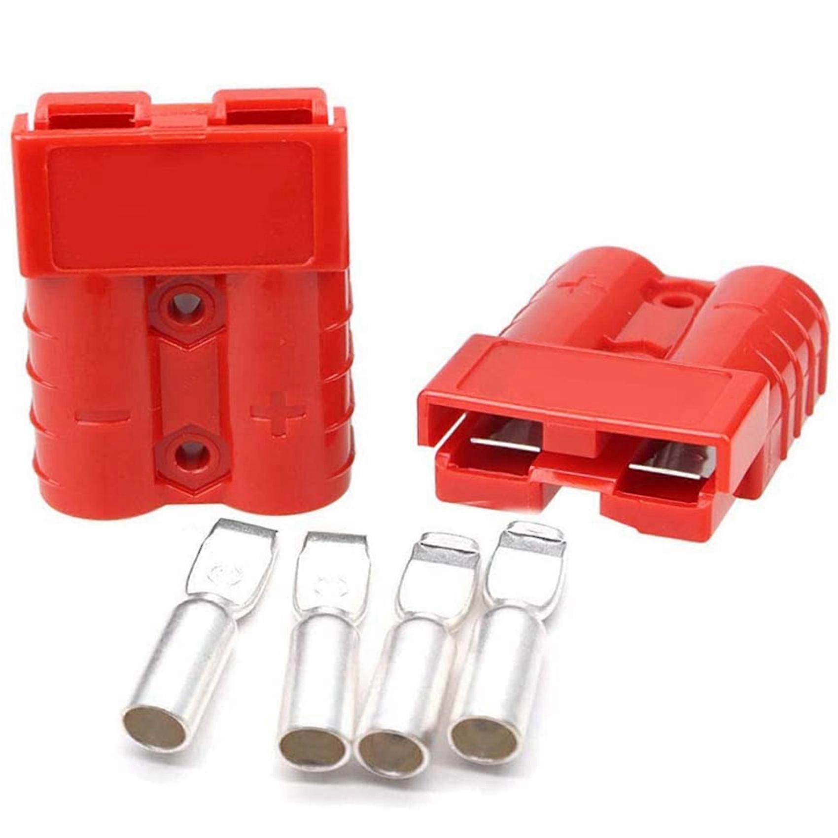 2 Pcs Quick Connect Plug 175A 600V Battery Red for Maximum 1AWG Wire