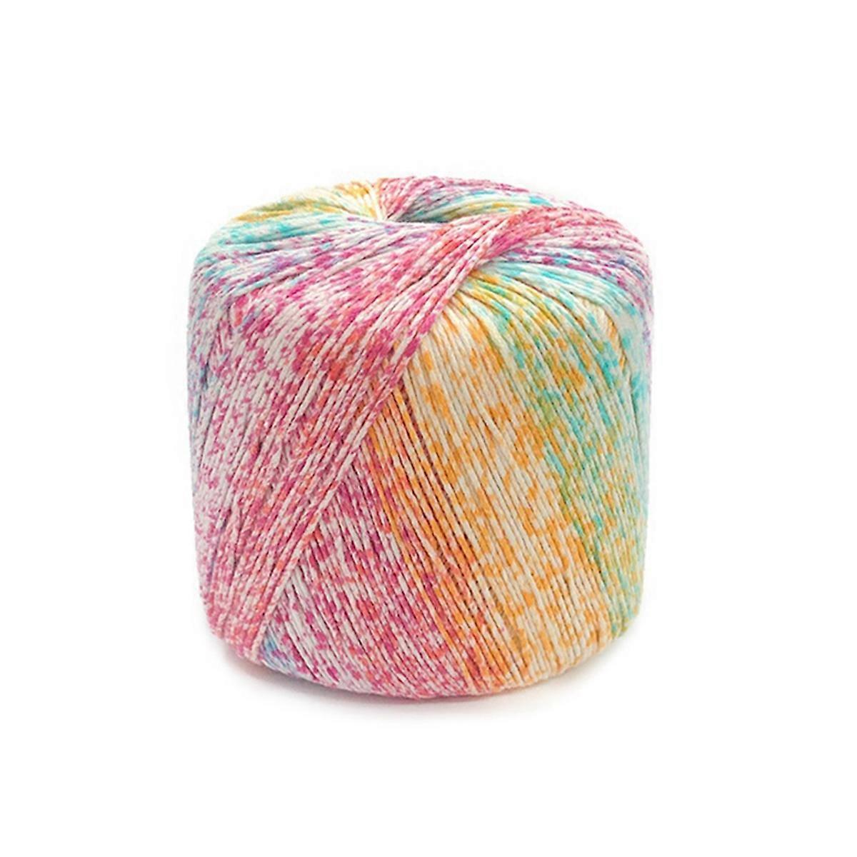 40G/Ball Colorful Lace Cotton Yarn Segmental Dyeing Gradient Yarn C