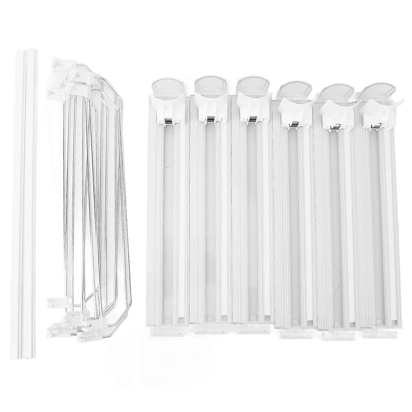 Drink Organizer for Fridge ABS 6 Rows Adjustable Easy Loading Dampening Pusher Glide Soda Can Dispenser for Beer Beverages White