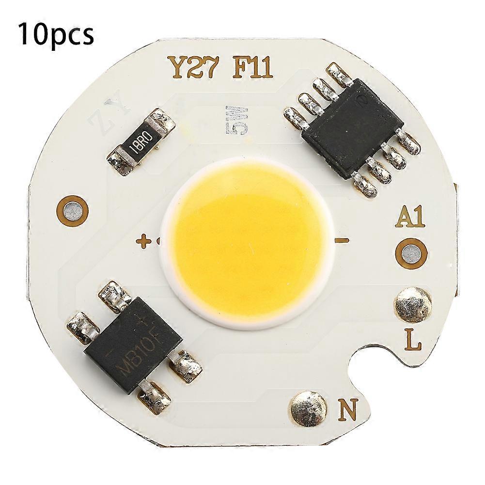 10Pcs AC220V 5W High Bright Integrated Chip Light Source COB Bead Spotlight Bulb Warm