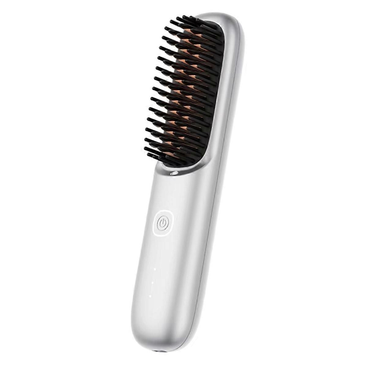 Wireless Portable Hair Straightening Comb Negative Ion white