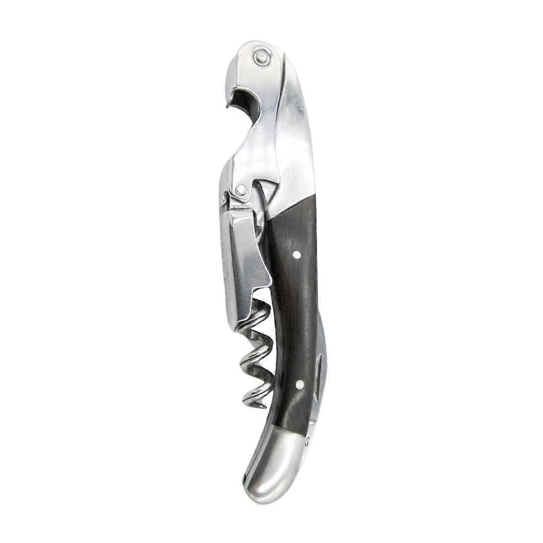 Manual Corkscrew Wood Handle Professional Bartender Opener With Foil Cutter Bottle Cap Opener