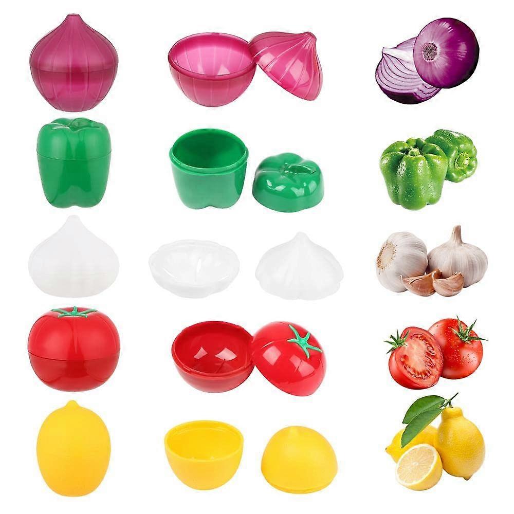 5 PCS Fresh-Keeping Vegetable Storage Boxes for Refrigerator, BPA-Free Plastic, Stackable, Airtight, 2.5L Capacity