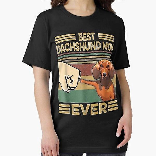 Vintage Best Dachshund Mom Ever Dog Lover For T-Shirt Round-necked High-quality ROCKINSTONE