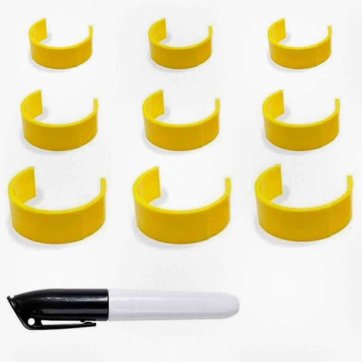 Medicine Bottle Label Holders for Easy Identification, Includes Marker and Labels, Set of 9