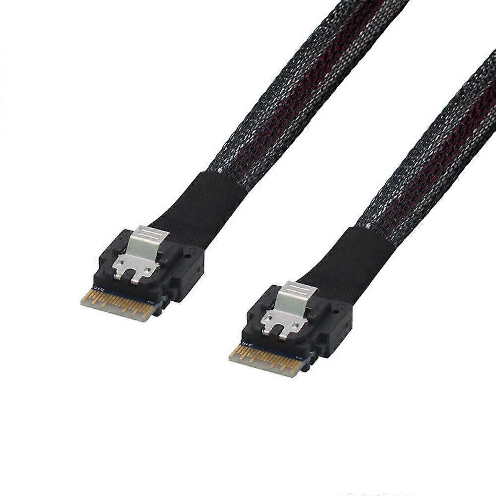Slimline SAS SFF-8654 4i 38P to SFF-8654 4I Server High Speed Connection Cable (0.5m,Black)