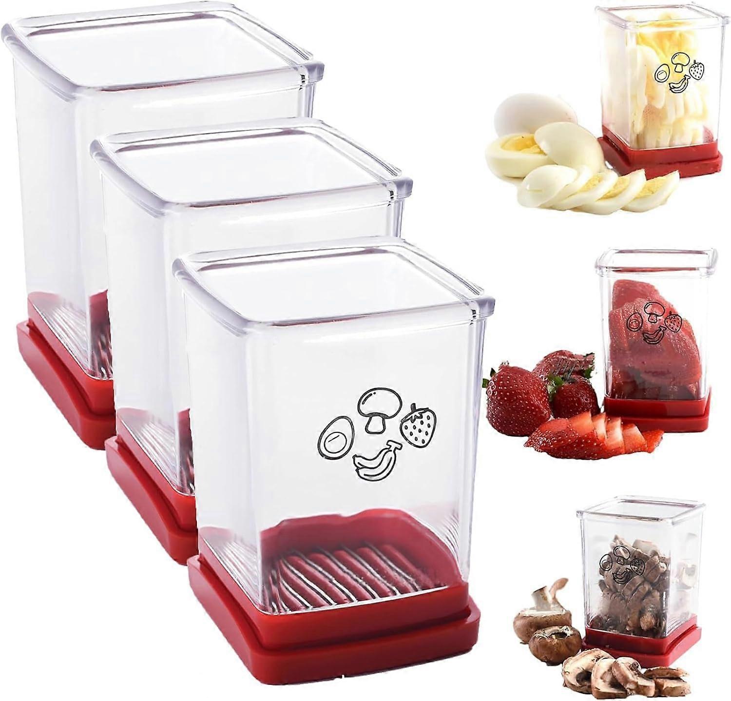 Fruit and Vegetable Speed Slicer with Push Plate, Stainless Steel Multi-Functional Slicer for Eggs, Bananas, Strawberries, QXR-12014