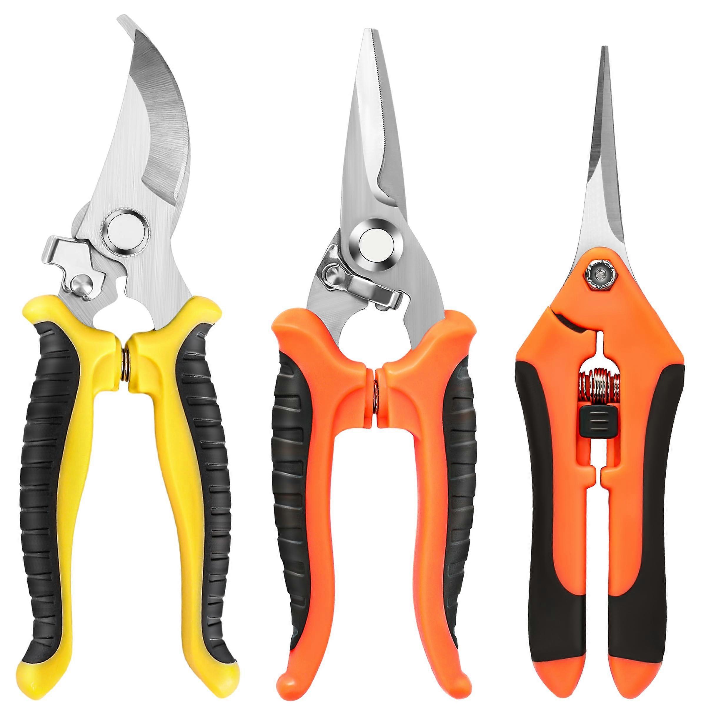 Garden Pruning Shears Set, Stainless Steel Gardening Scissors, Garden Tool for Pruning Plants, Ergonomic Handle Design