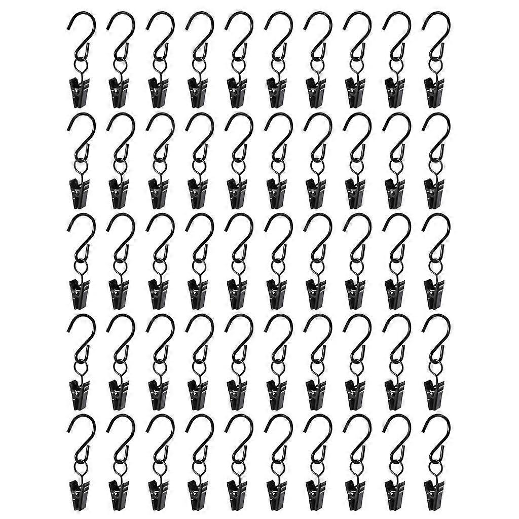 50Pcs Hangings Hooks for Party Lights S Shape Hooks with Clip Multipurpose