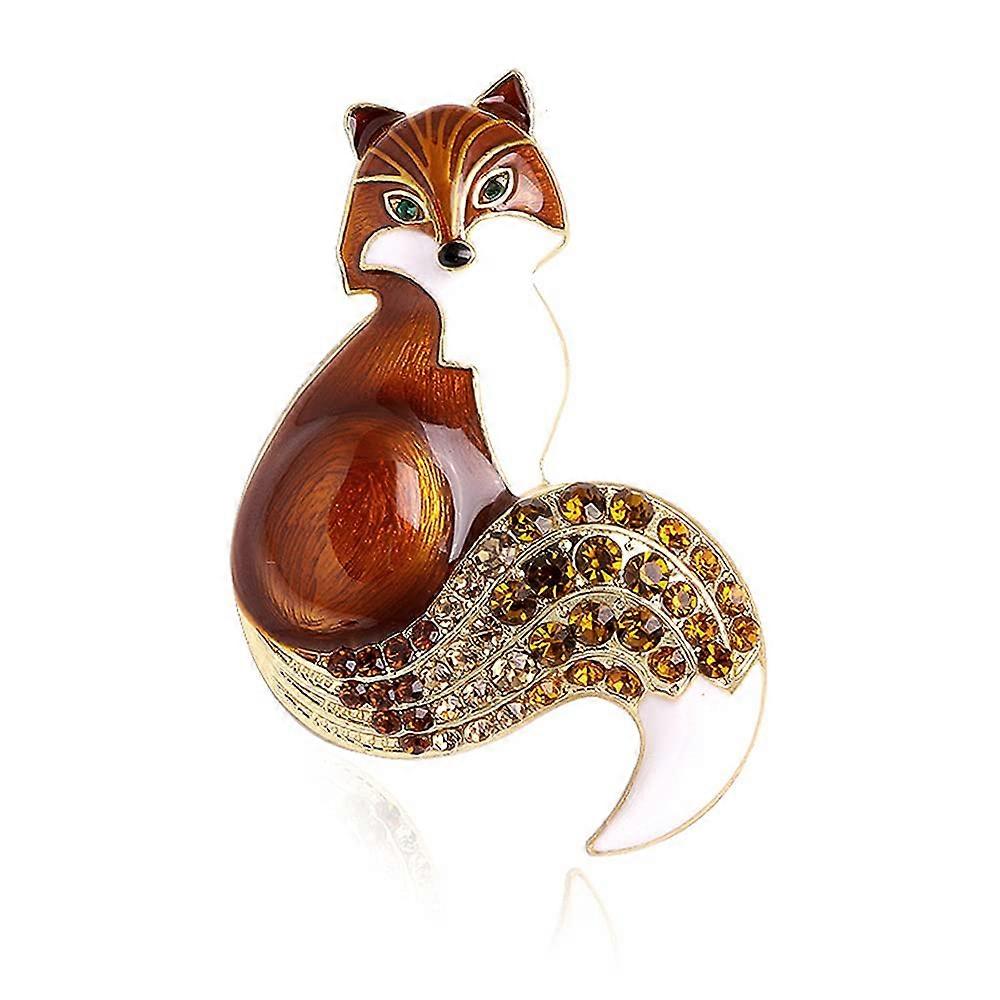 Cute Animal Enamel Fox Brooch Pin for Backpacks, Bags, and Accessories - Cute Rosette Design, Durable Material