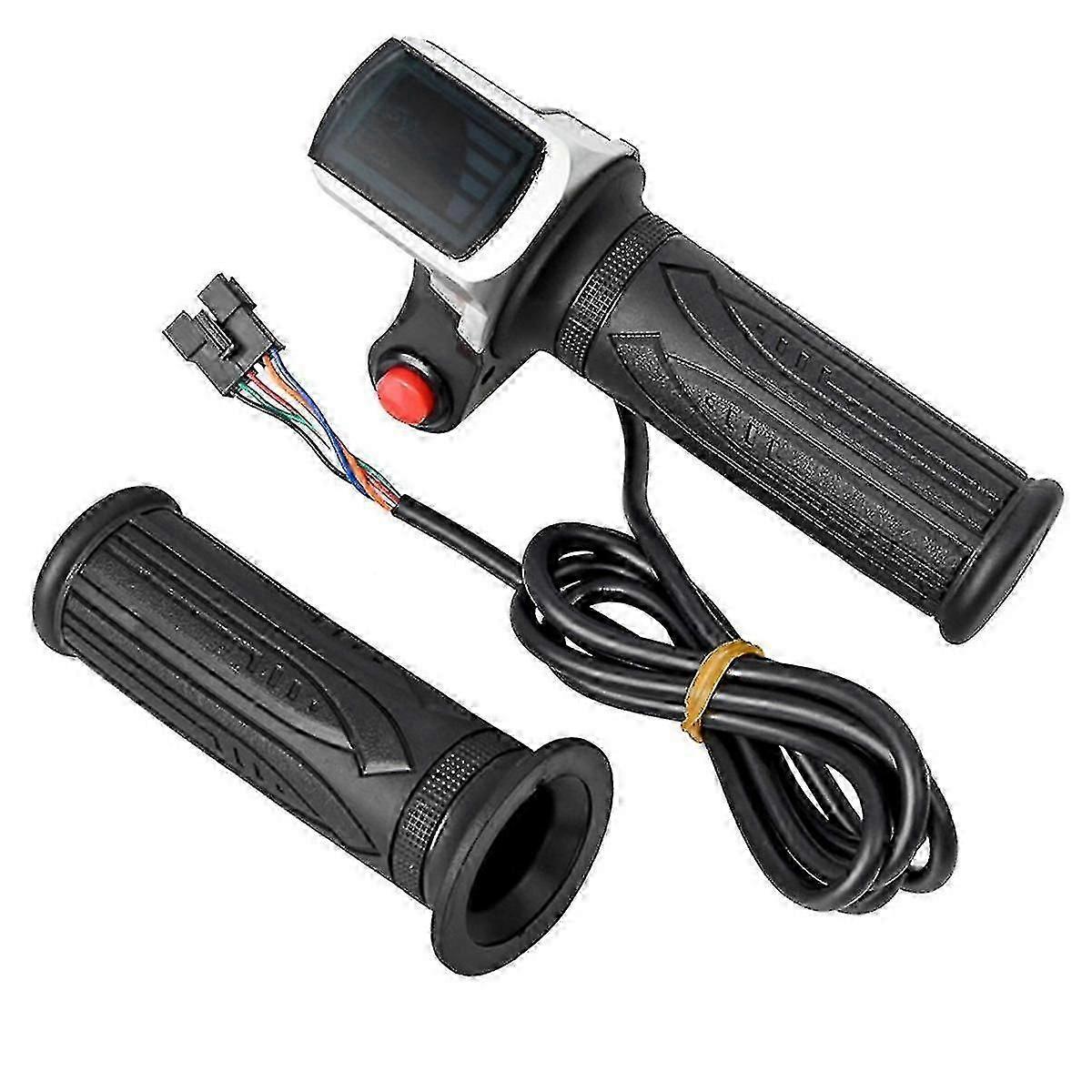 Universal Electric Bike Throttle With Lcd Display Handle Throttle For 36v Twist Throttle Scooter E--2025-ss