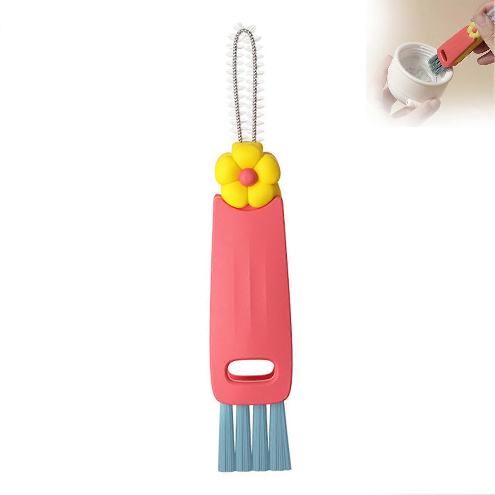 Portable Cup Lid Cleaning Brush Easy to Clean Versatile 3 in 1 Design Brush