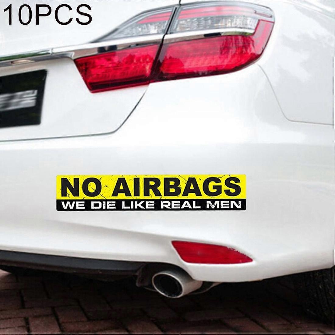 10 PCS Car NO AIRBAGS Words Random Decorative Sticker