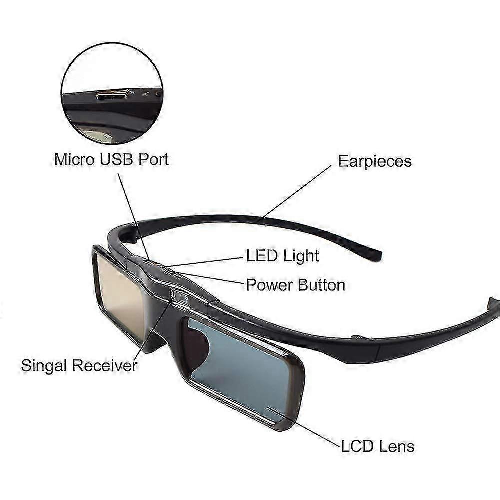 3d glasses, rechargeable active shutter 3d glasses for dlp 3d projectors