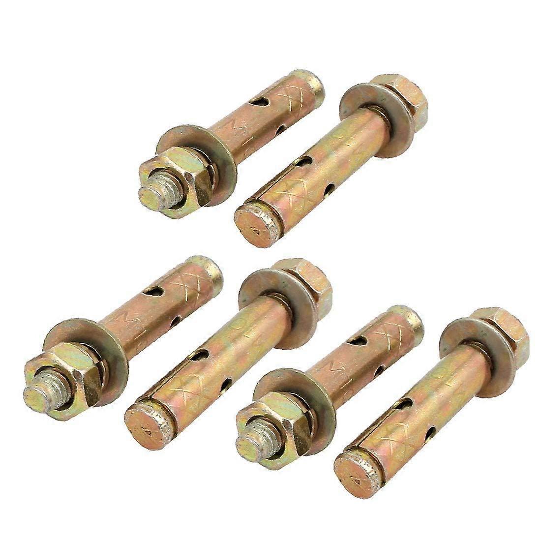 M8x60mm Zinc Plated Sleeve Anchor Expansion Bolt Bronze Tone 6pcs (Color : Multiple Colors, Size : Medium)