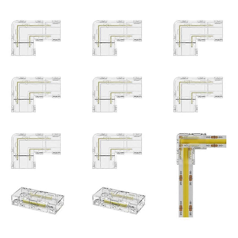 8mm Connector 8Pc L-Shaped/Corner Connector,2Pc Gapless Connectors