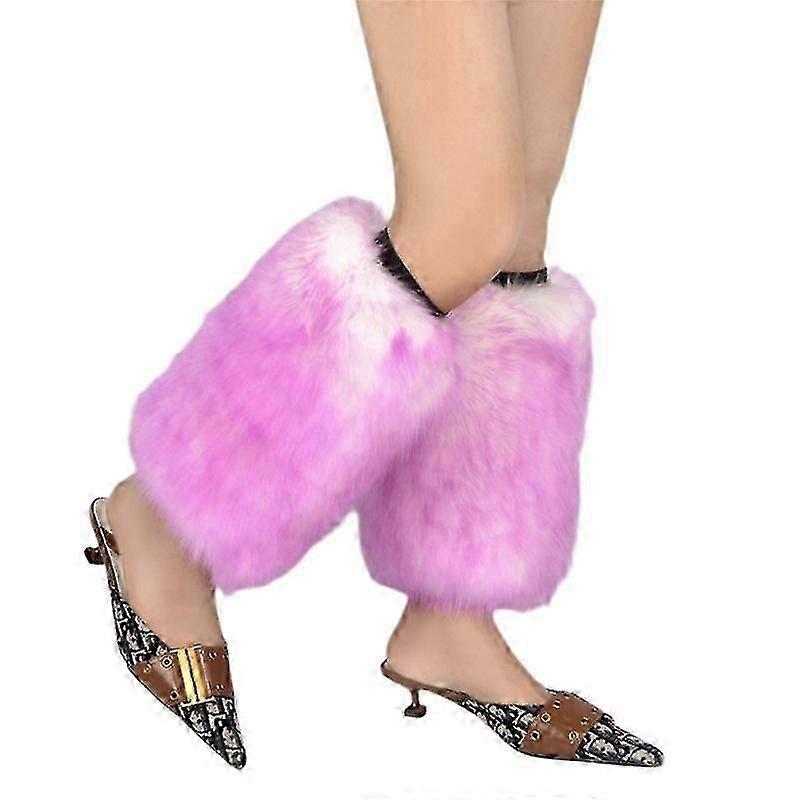 ファジーフェイクファーレッグウォーマーファーヒールロングブーツカフカバー25cm / 35cm / 45cm / 25CM-COLOR17