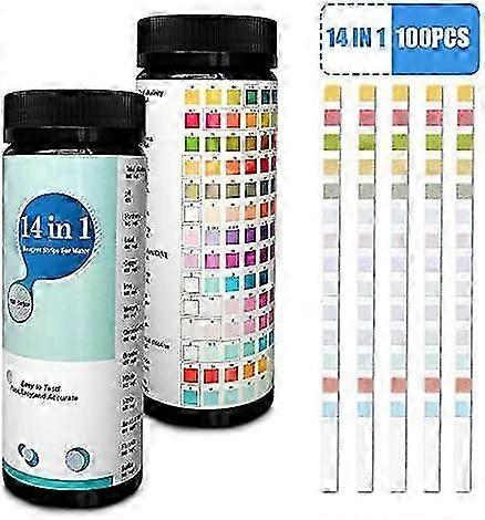 100 Pack 14 in 1 Test Strips for Drinking Water and Tap Water, Easy and Quick Detection of Hardness, pH, Bromine, Nitrate and More &My
