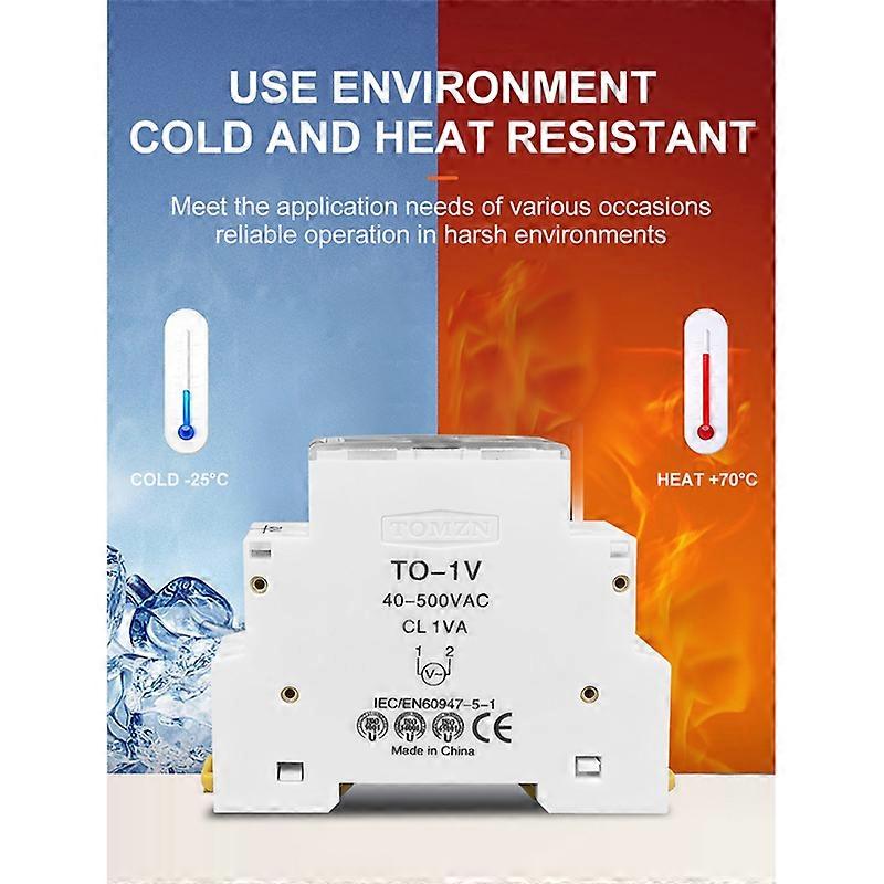 Din Rail Single Phase Voltage Meter AC 40-500V Modular Voltmeter Gauge Indicator LED Digital Displa