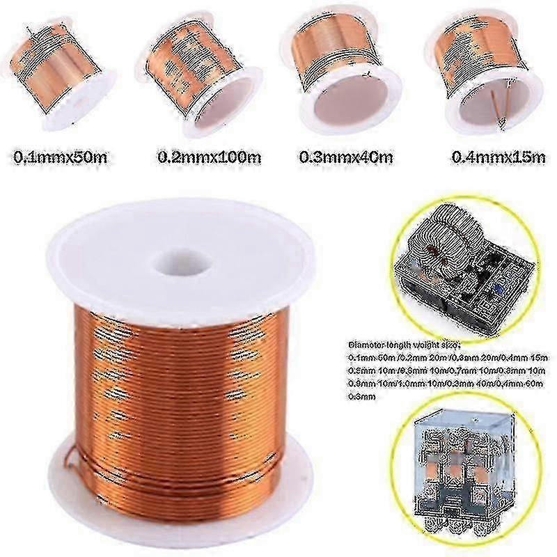 Magnet Winding Coils of Enamelled Copper Wire 0.1mm-0.9mm Gauge 10m-100m Length Ideal for Electrical Engineering Projects