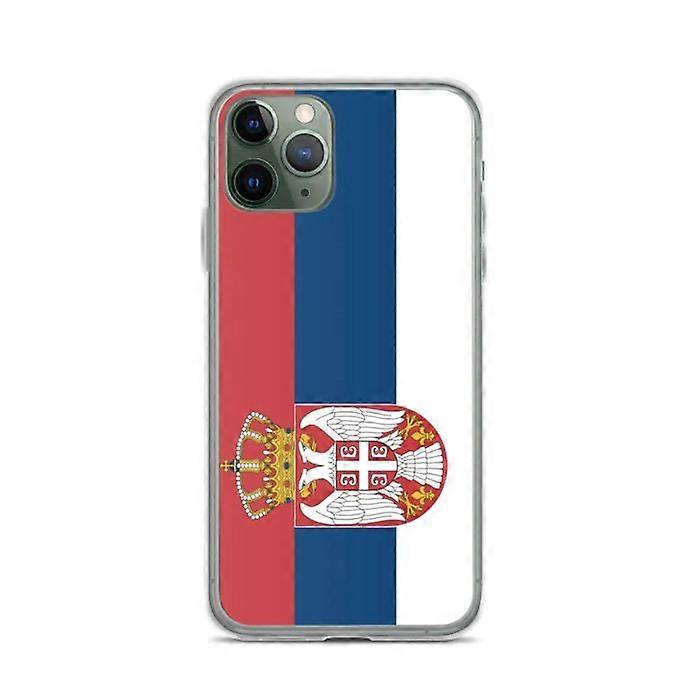 iPhone Case - Serbia Flag - iPhone 11 Pro - Flexible - Clear Plastic - Unique Design
