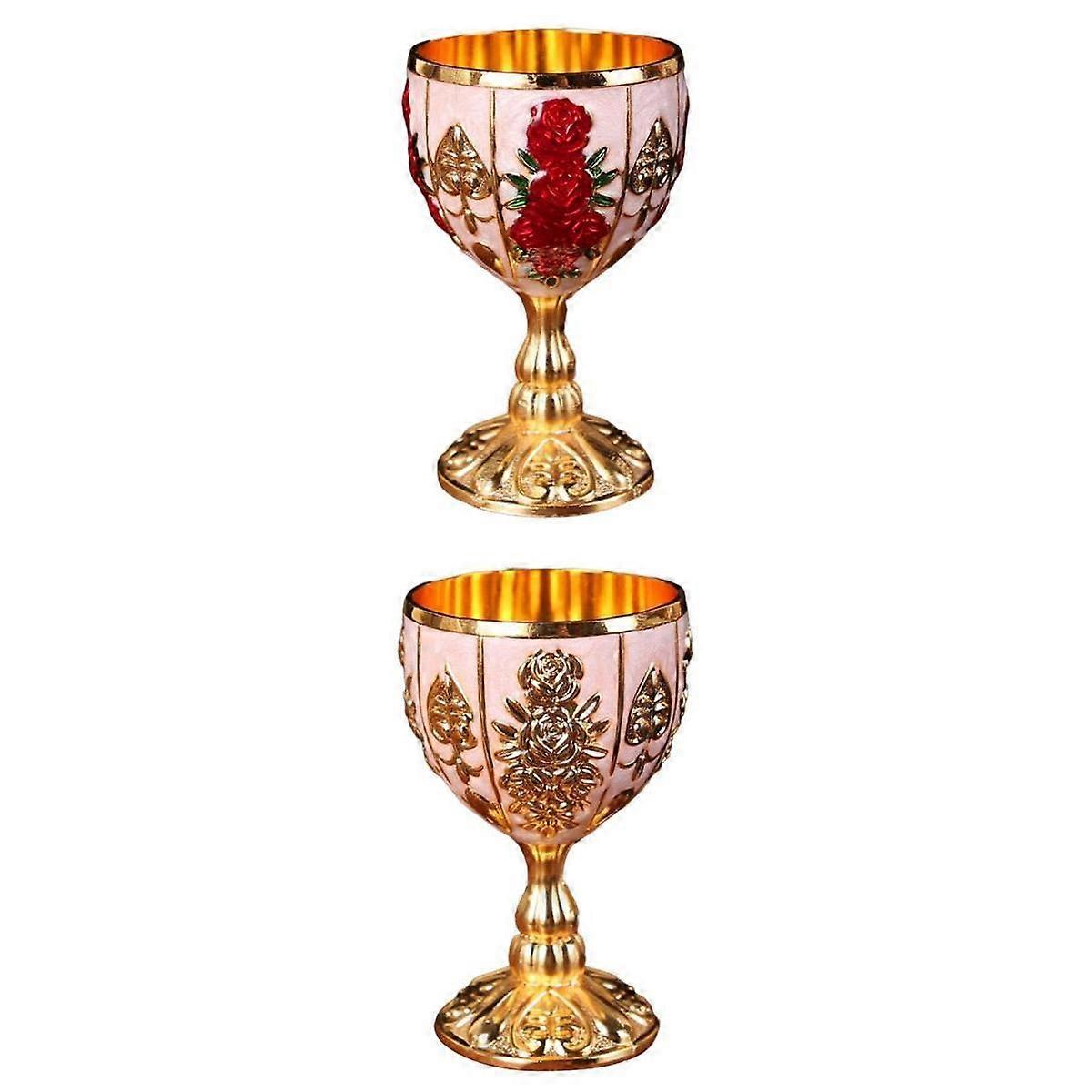 2Pcs Small Goblet Elegant Cup European Decoration