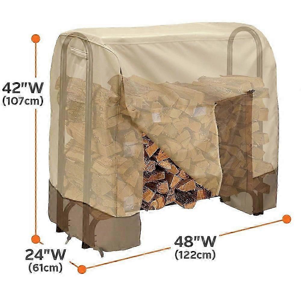 야외 방수 자외선 차단제 장작 창고 나무 덮개 600d 옥스포드 장작 랙 커버 로그 랙 방수 장작 커버 적합 나무 선반