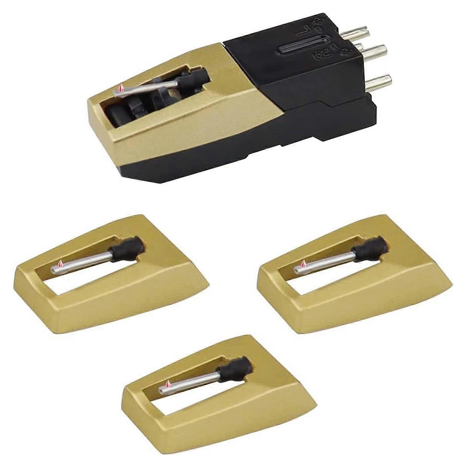 Phonograph Cartridge Kit with Diamond Styluses Includes Three Spare Needle for Enthusiasts Improve Sound Quality