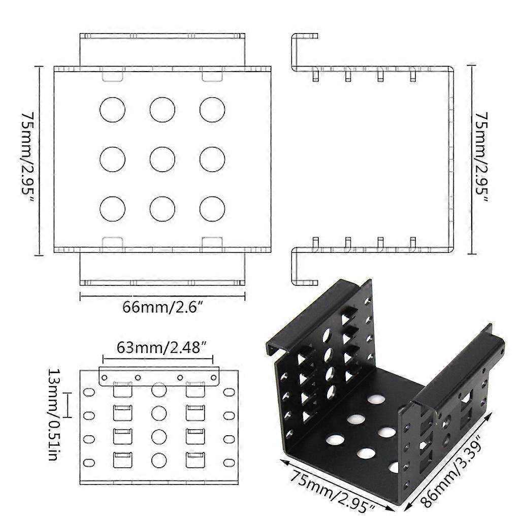 Aluminium Alloy Hard Disk Bay For Placing 4-Layer 2.5-Inch HDD/SSD Hard Disk Chassis Hard Disk Bay Black Accessories Multicolor