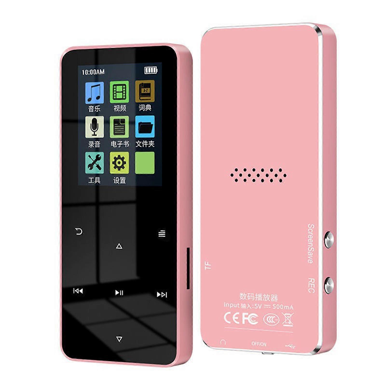 MP3 Player with Built-in Speaker 1.8-inch Music Media Player Portable HiFi Sound  Digital Music Media Player  Pink