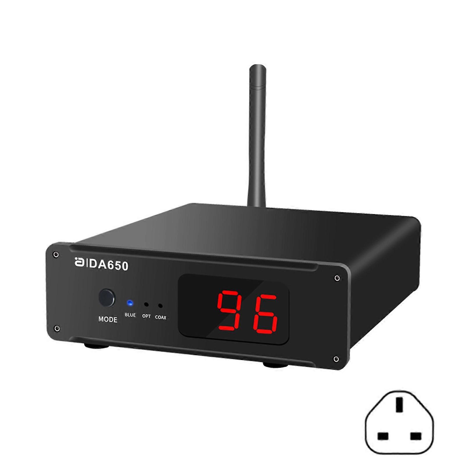 DA650 Receiver Blue teeth5.1 Receiver Advanced Wireless Receiver with QCC5125+ES9038Q2M Chip Aluminum for Home Theater