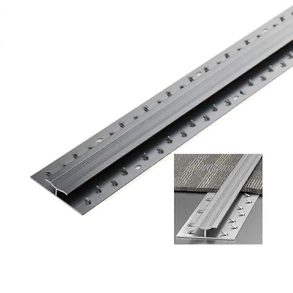 Longlasting aluminum transition strip – Nonslip between carpet and tile (Gray, L1.5m/4.9ft)