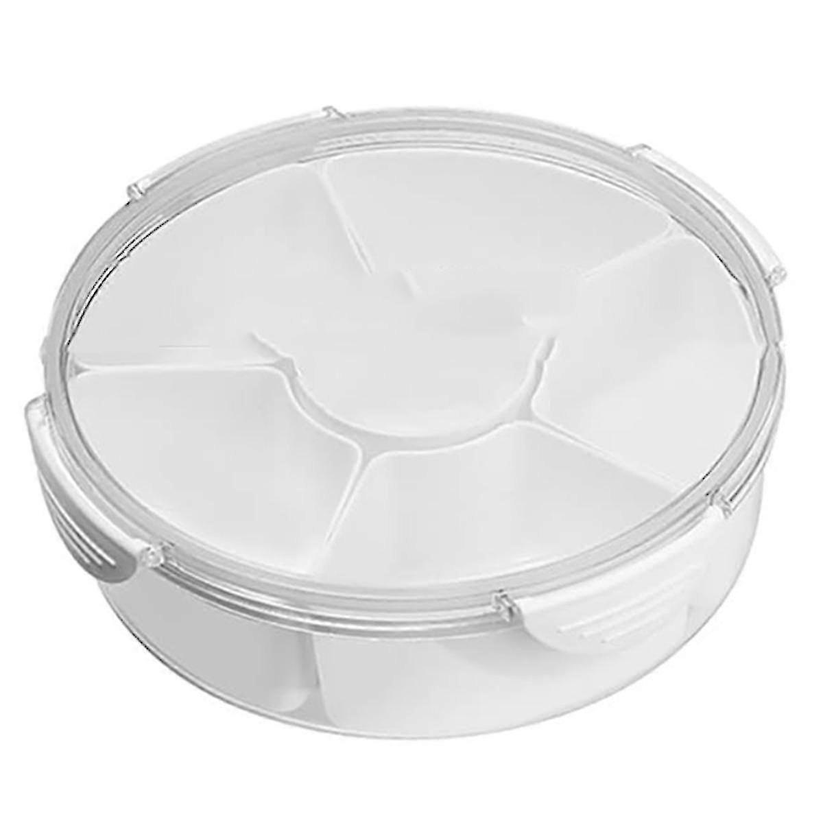 Divided Snackle Box Container with Lid for Serving Platter, Featuring 6 Compartments Ideal for Fruits and Party Snacks