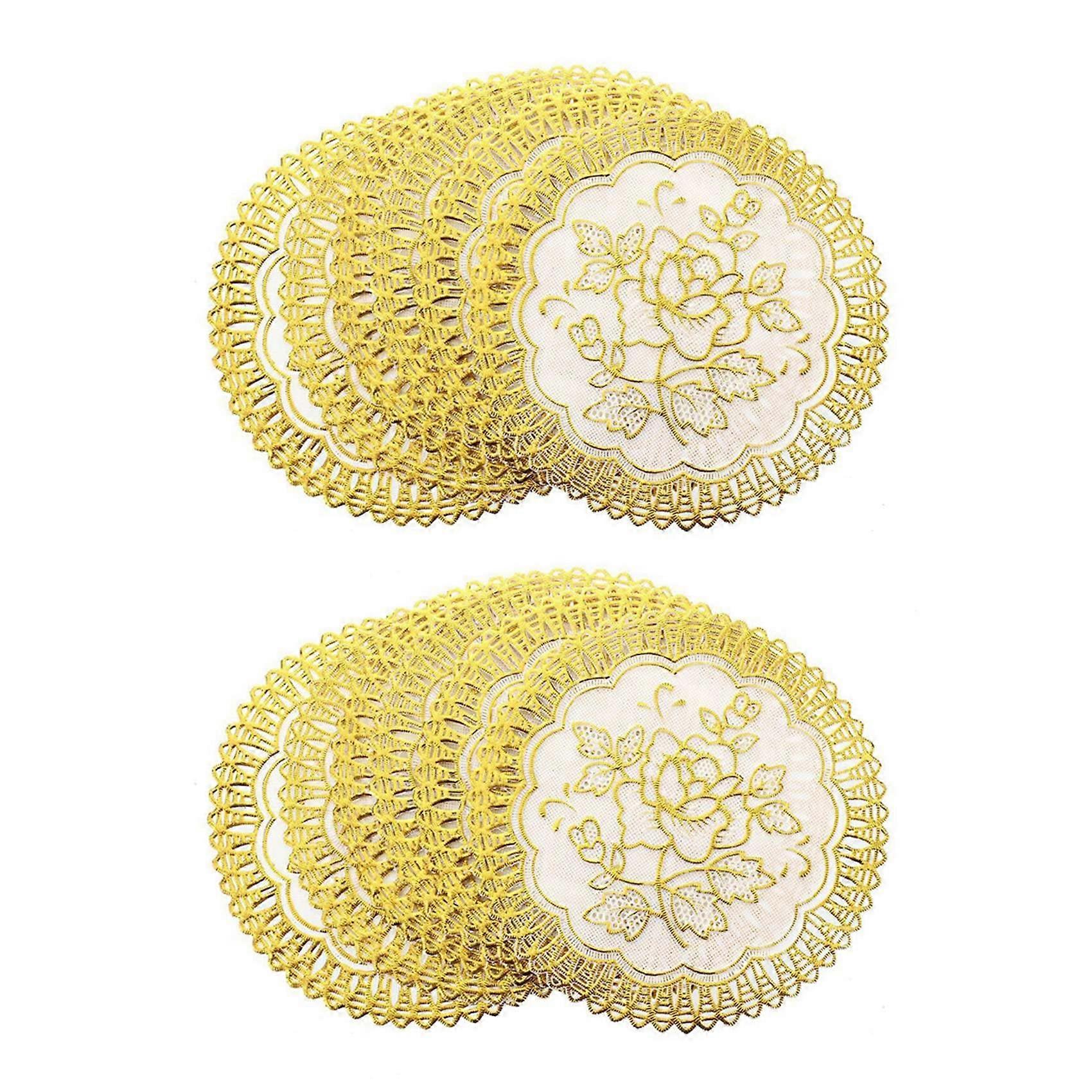 12 fine goldtone dining table cupmat overlay Ref: 6760