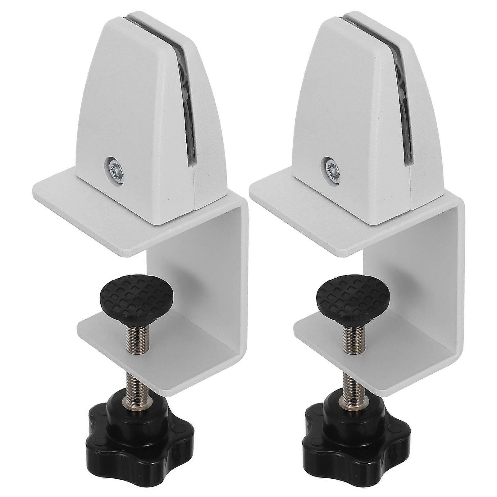 Aluminum Alloy Desk Partition Clamp 2pcs Wear Resistant, Non Drilling, Removable Table Divider Holder for Office and Home Use