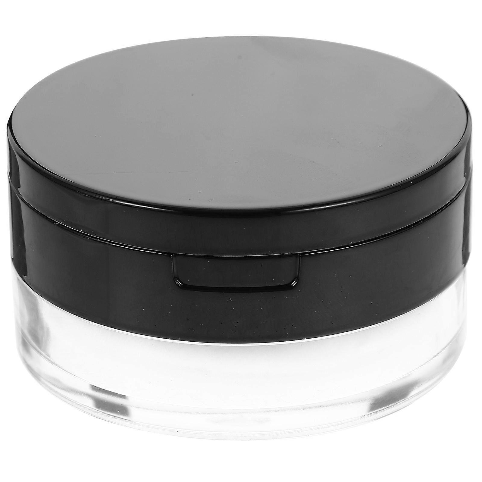 Loose Powder Compact With Puff Round Shape For Makeup Container Prevent Leakage 6.50x6.50x4.00CM 1Pack