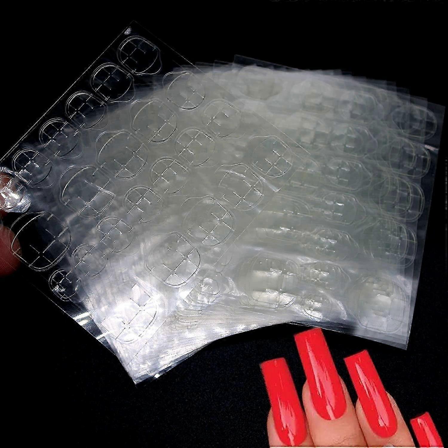 KATEA 20 Sheets Waterproof Nail Adhesive Tabs, Self Adhesive Nail Glue Sticker for Fake Nails Art at Home