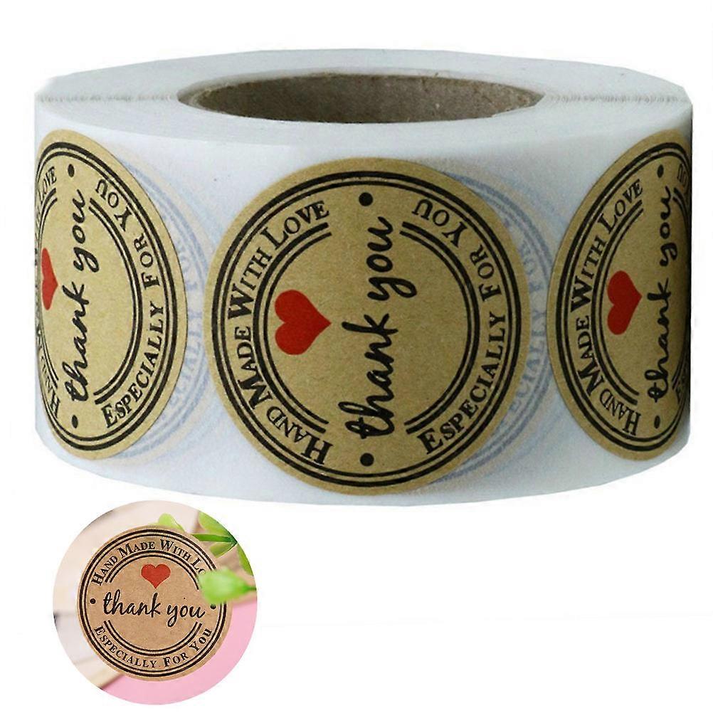 クラフト紙シーリングステッカーラウンドデカール手作りハートお祝い活動用500個
