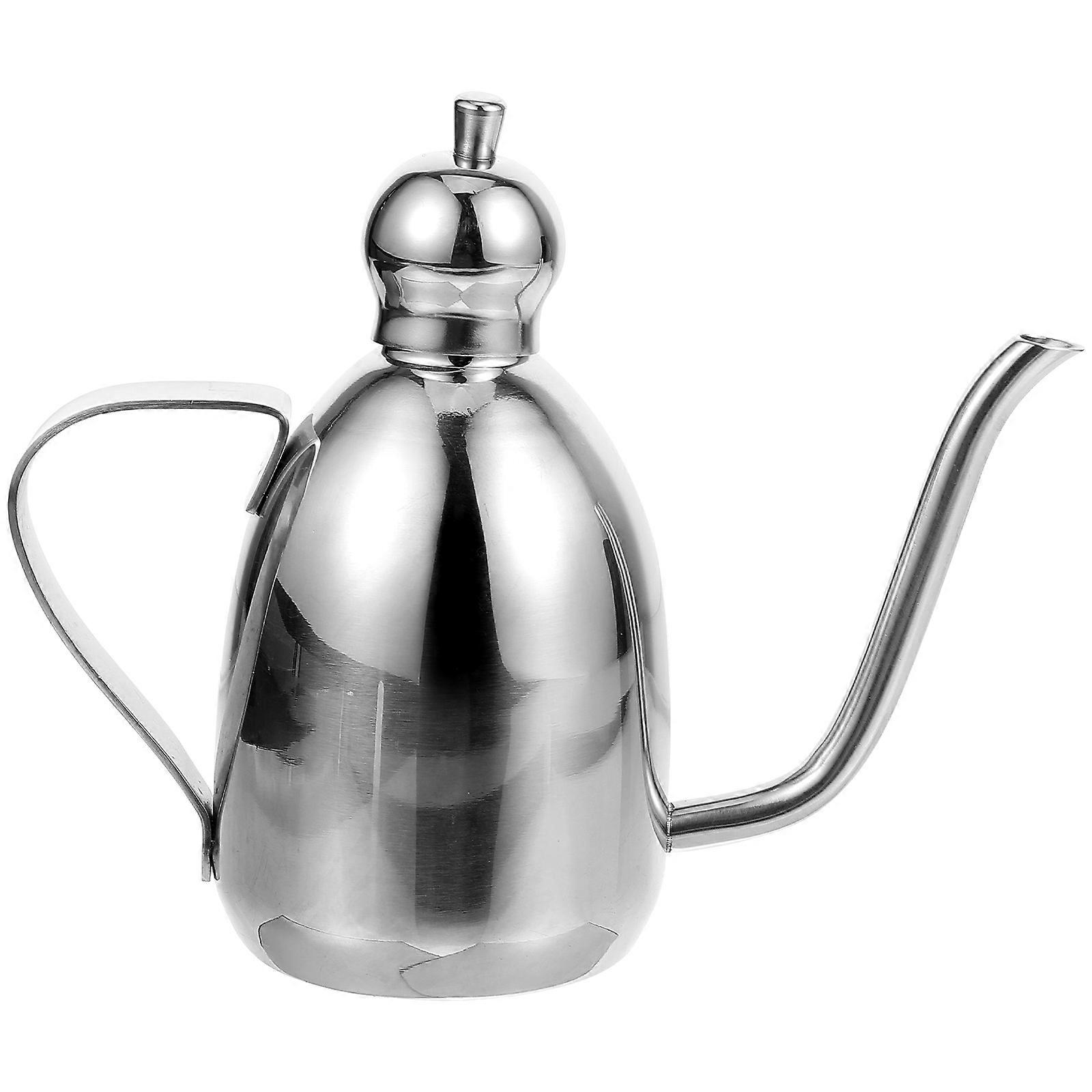 Stainless Steel Oil Dispenser Bottle for Kitchen Use with Long Spout, Multi Functional Storage Container for Oil and Vinegar