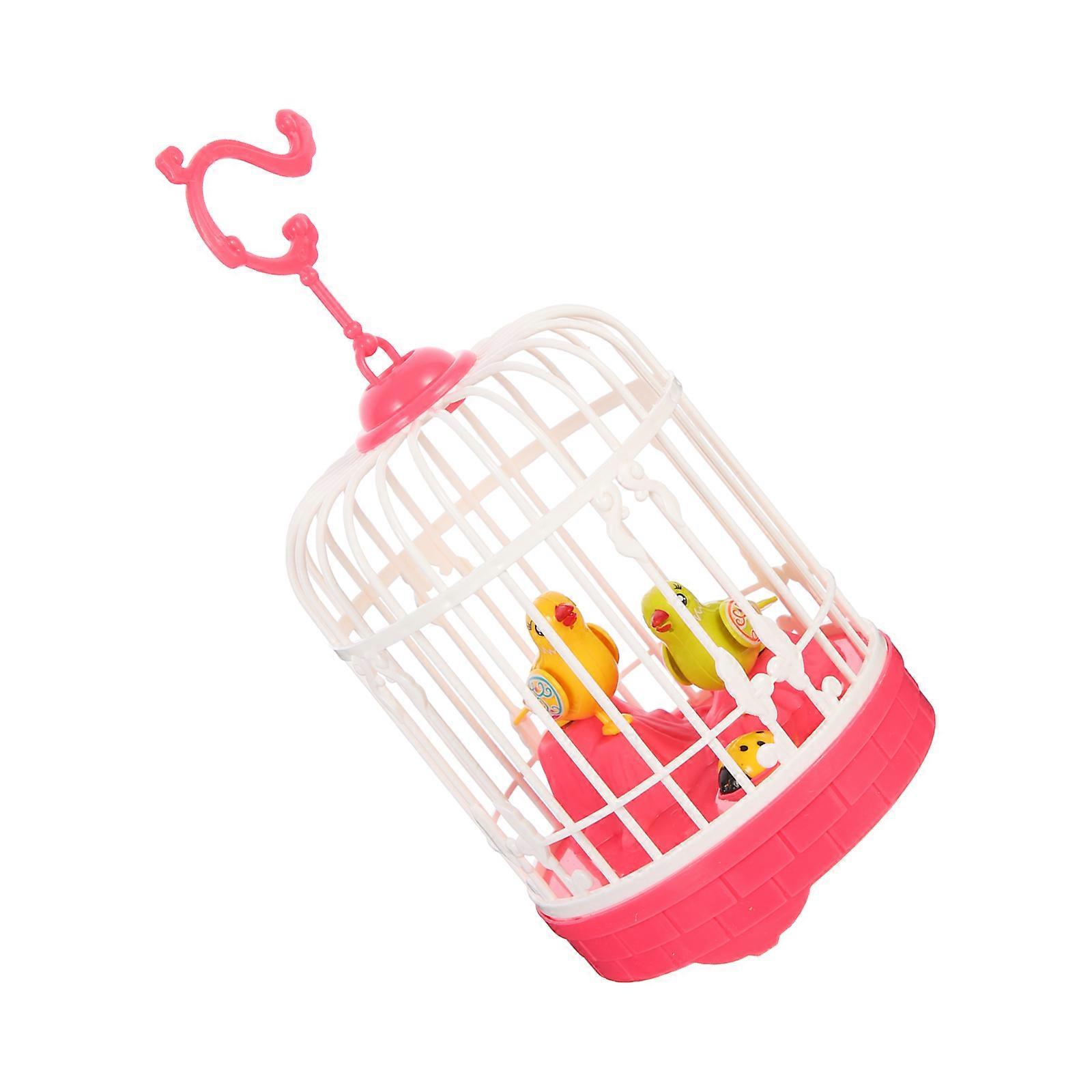 Artificial Bird Toy Singing Bird Toy for Children Indoor Play Pink 20.00X10.50X10.50CM Sound Simulation 1Pack