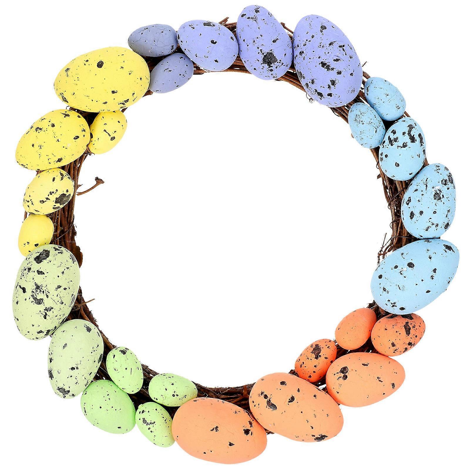 Easter Egg Wreath Adorn Rattan Front Door Hanging Long-Term Use Spring Decor 1 Piece