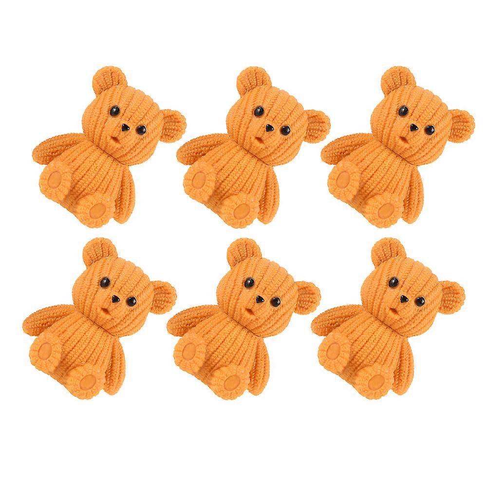Tiny Bear Figurines Miniature Bear Shape for Home Decor Party Favors PVC Material 4.50X3.60X2.50CM 6Pcs