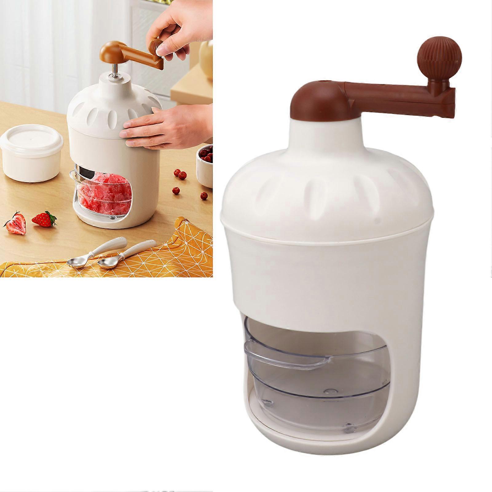 Portable Ice Crusher PP Manual Shaved Snow Cone Machine DIY Ice Chopper for Home Outdoor Camping Use