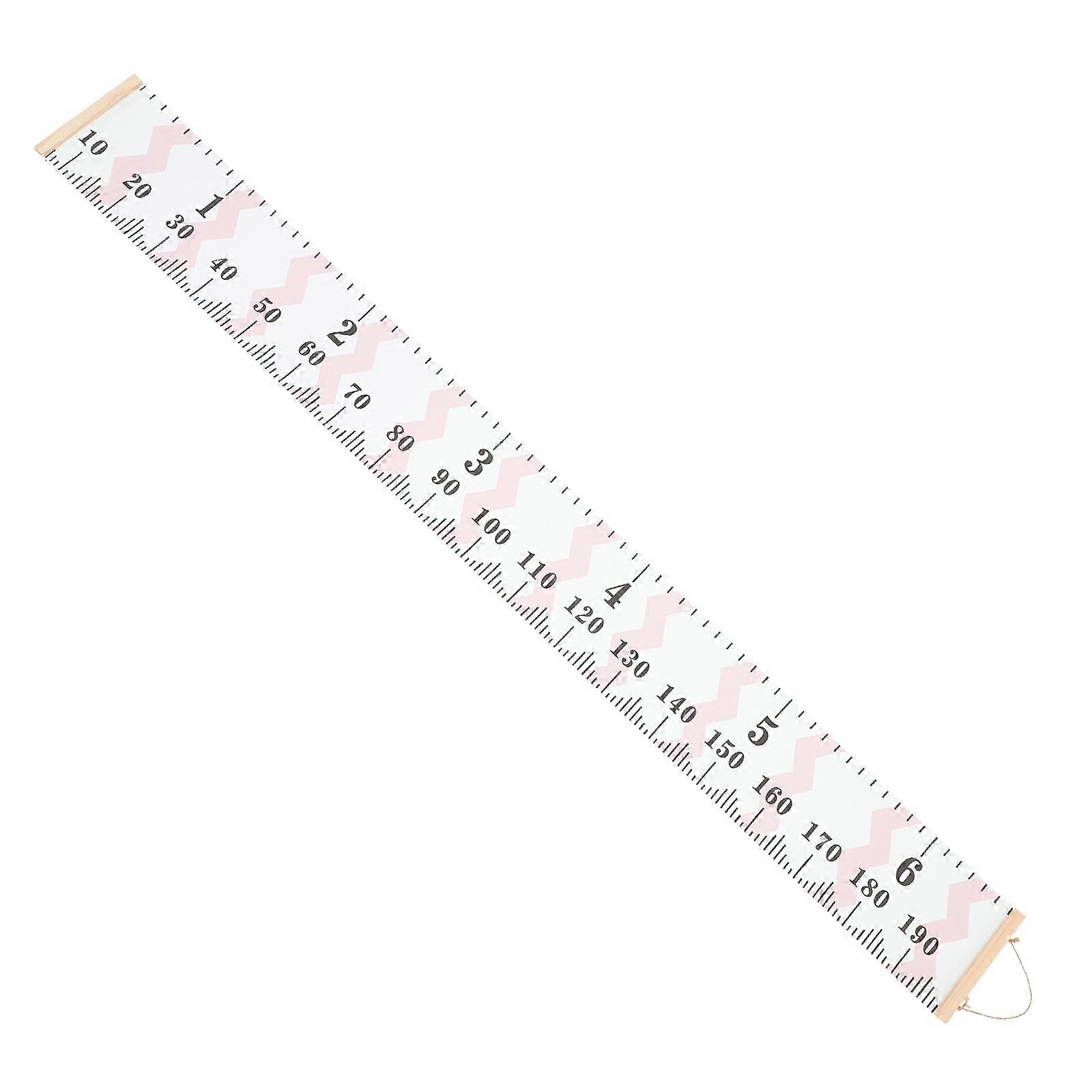 Growth Chart for Kids Canvas Height Measuring Ruler Pink Color for Toddlers Room 210.00X20.00X1.20CM 1Set