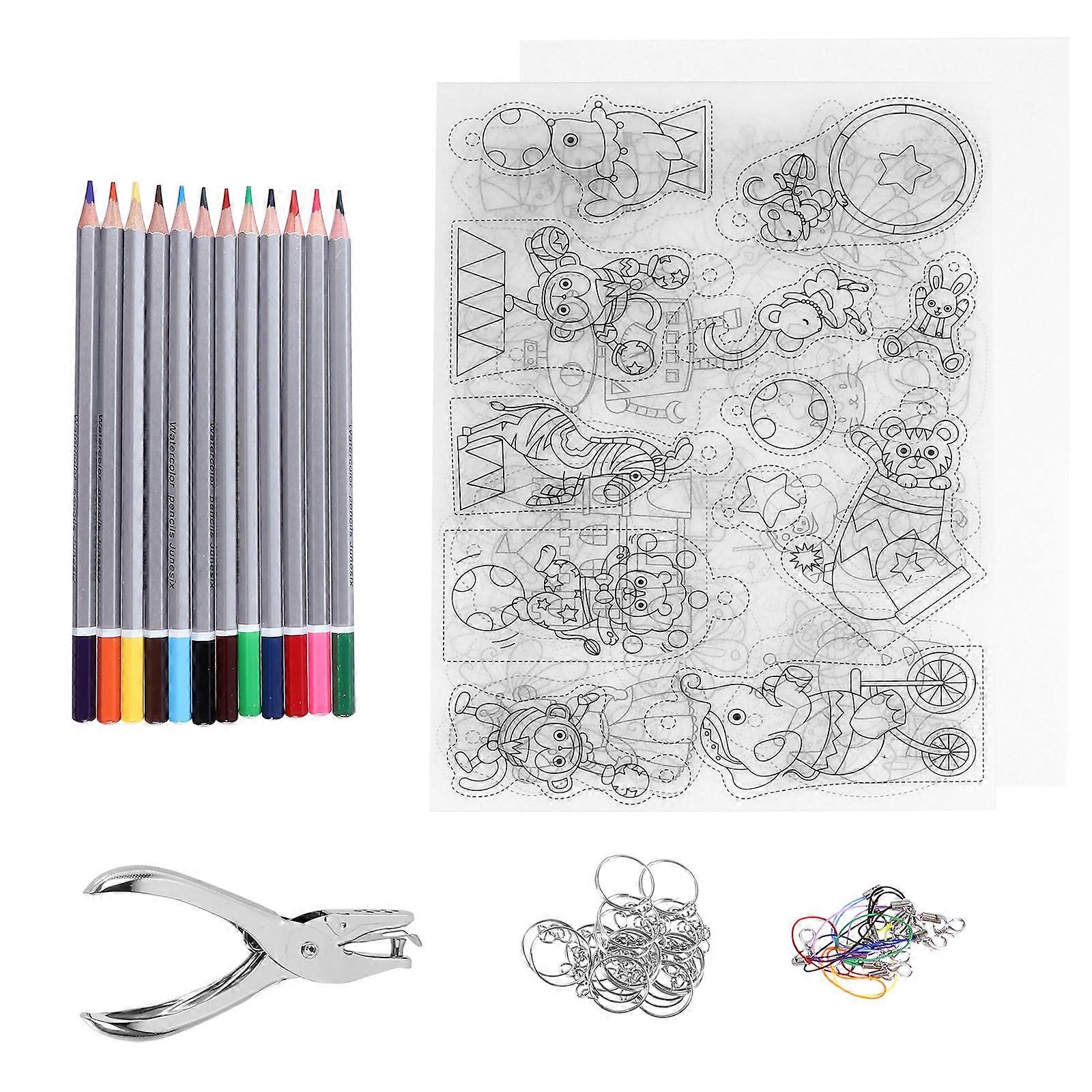 Printable Shrinky Sheets Heat Shrink Plastic Sheets Kit Diy Handicraft Materials Assorted Color 20X29CM Diy Design 1 Set