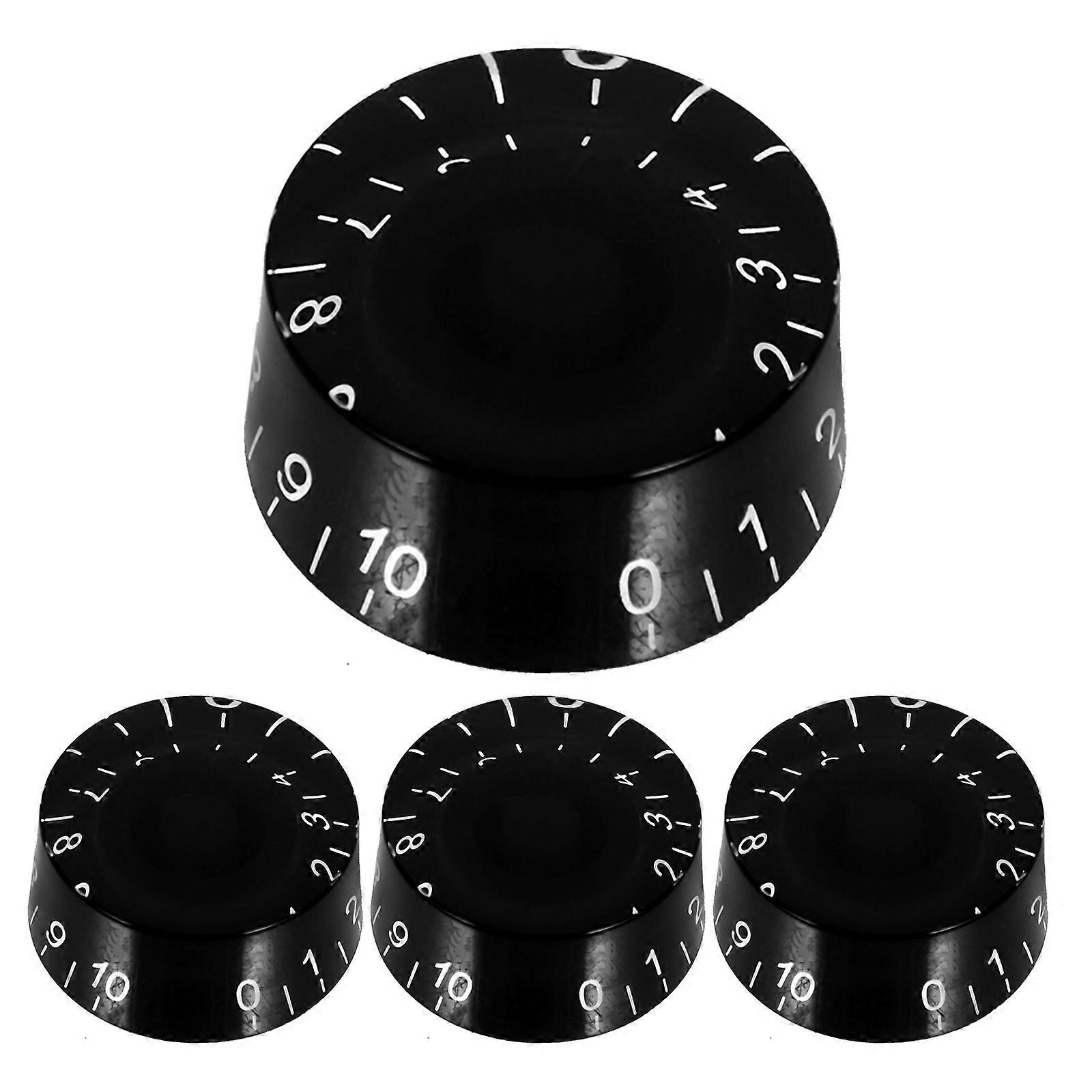 4pcs Transparent Electric Guitar Knobs for Tone & Volume Control – Durable Replacement for Amplifiers & Effects