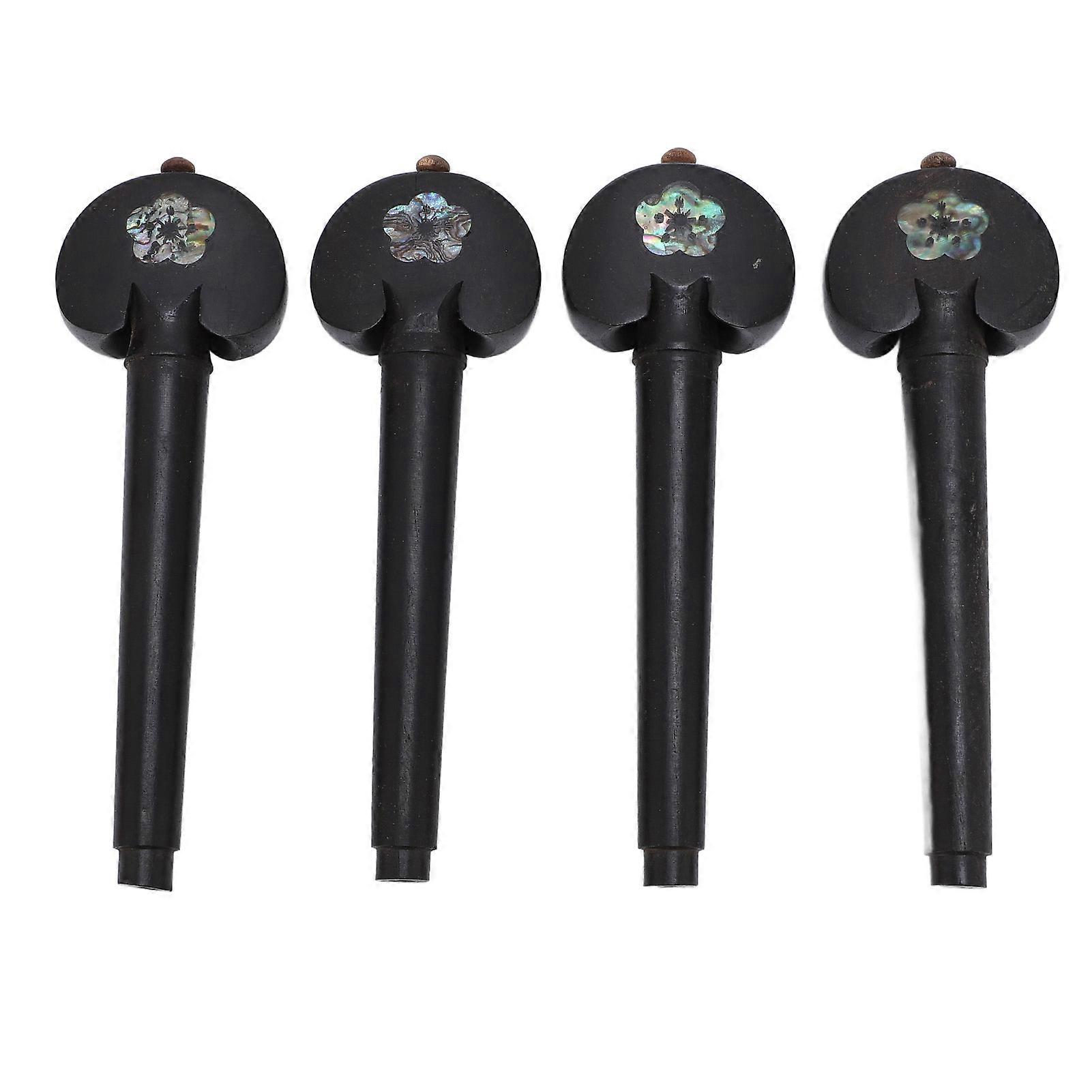Set of 4 ebony wood tuning pegs for 3/4 and 4/4 size cello