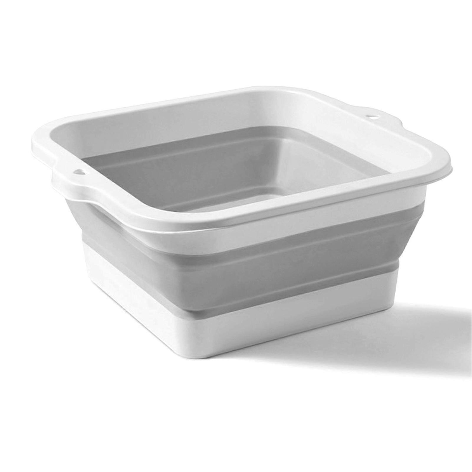 Foldable Foot Bath Basin, Multifunctional, Large Capacity, Eco-Friendly, Silicone, for Home and Travel, Gray