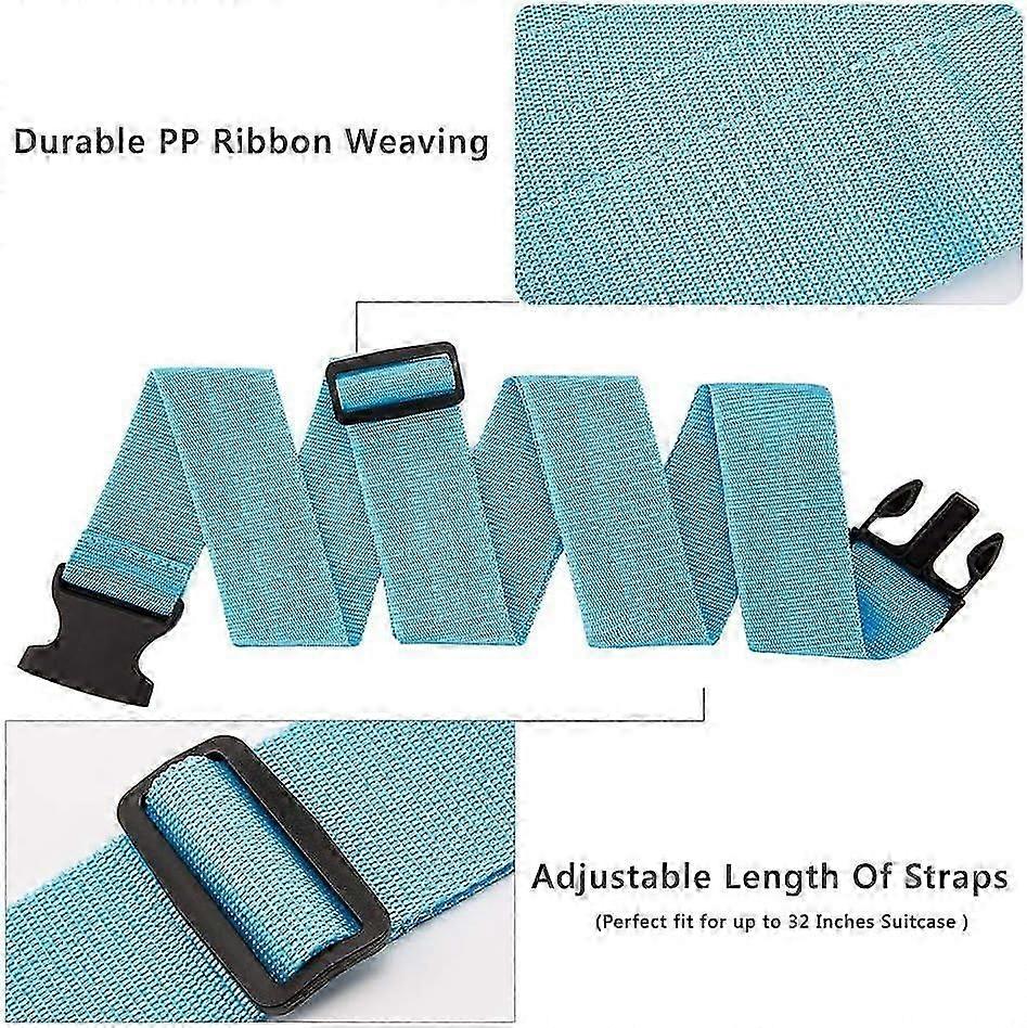 4-Pack Luggage Straps - Adjustable Suitcase Belts Baggage Security Straps (4 Colors)